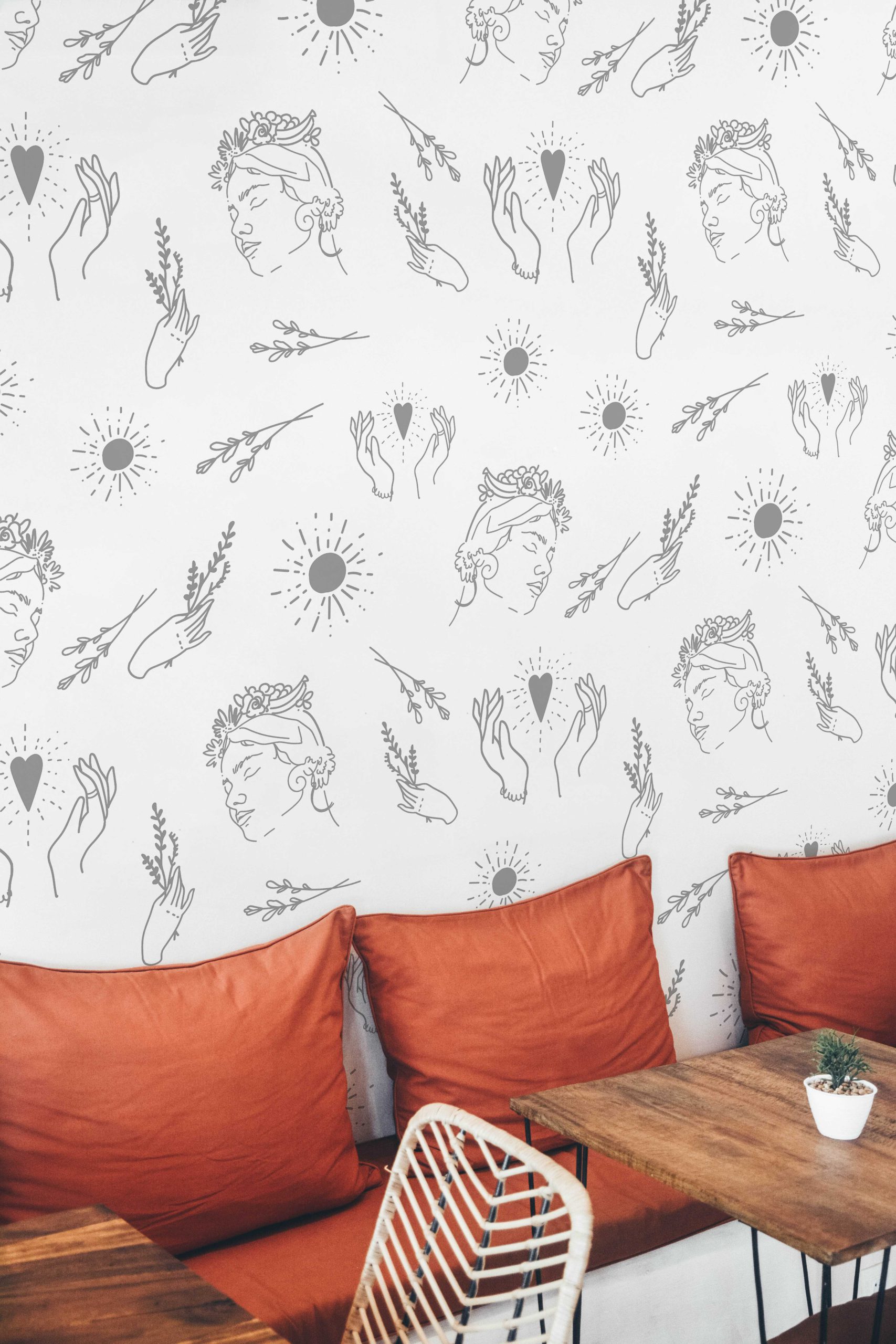 Papel pintado n°01 Papel pintado bohemio minimalista