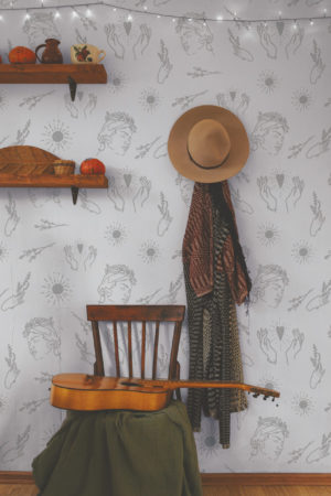 Wallpaper n01 boheme black and white minimalist romantic living room