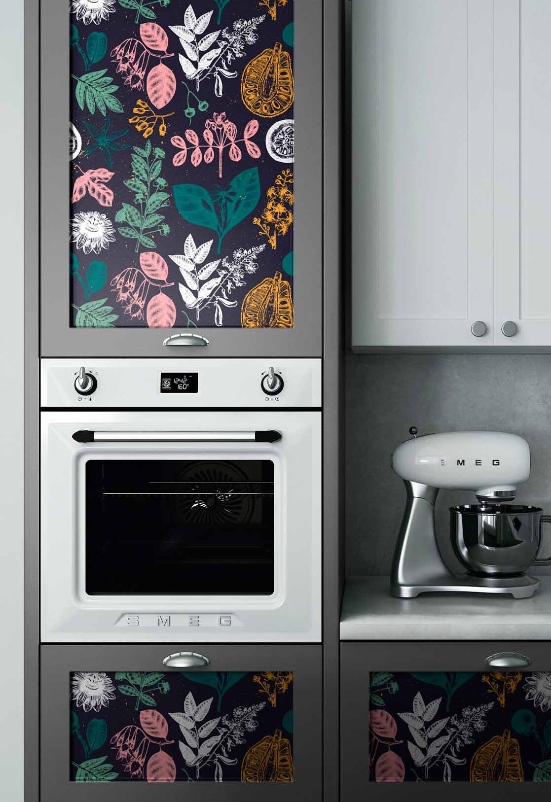 Papier peint cuisine N 04 coloré violet vegetal