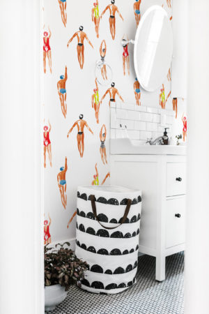 Wallpaper N11 Swimmers Multicolor Bathroom
