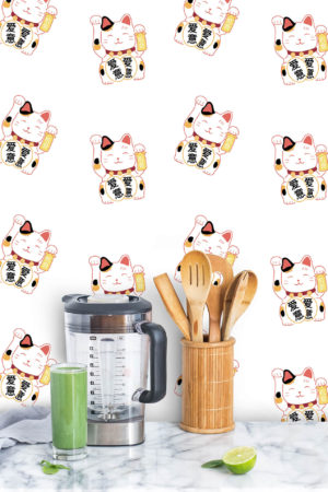 Maneki neko Japanese cat wallpaper
