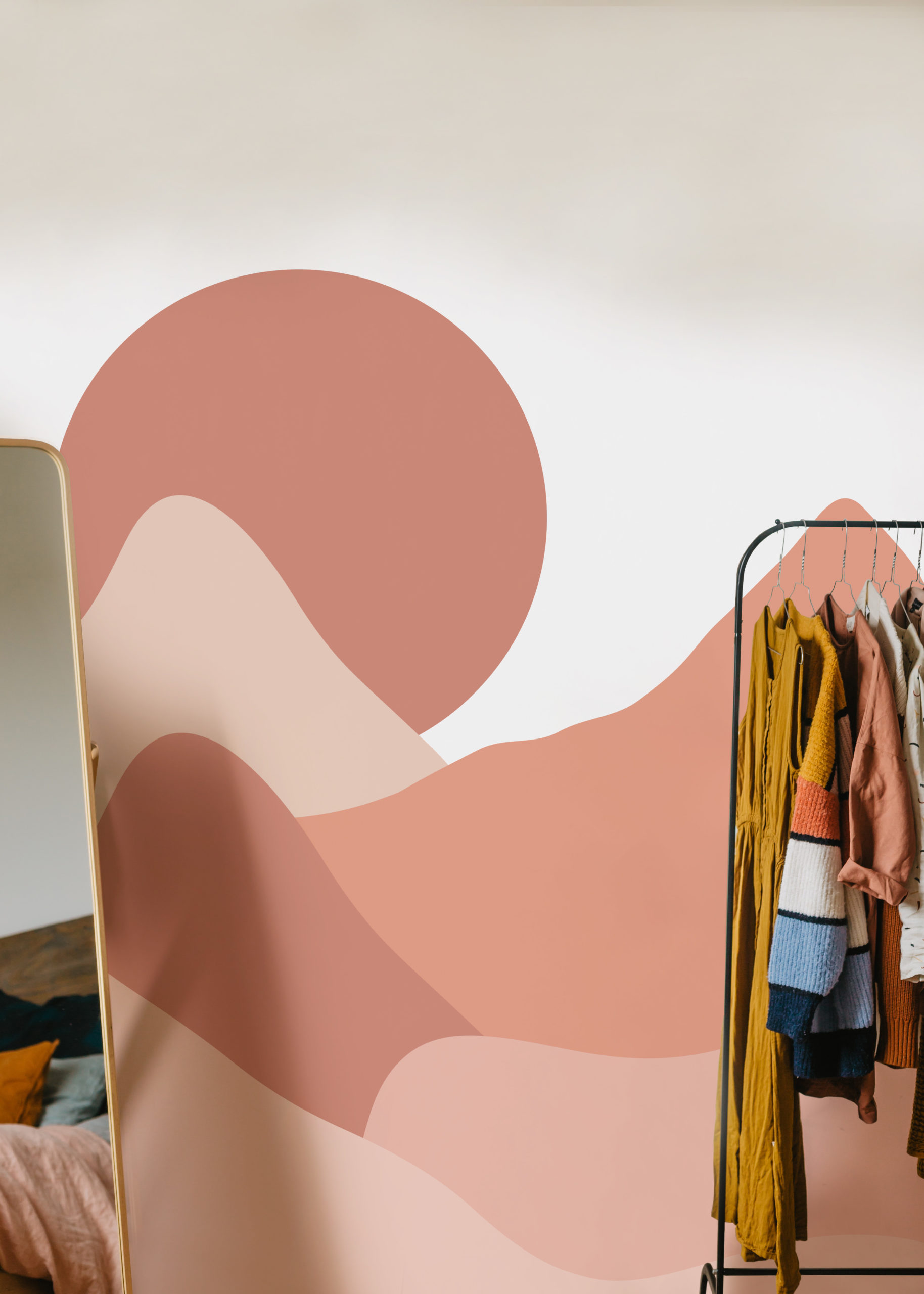 n27_1 Bedroom Trendy Terracotta Wallpaper