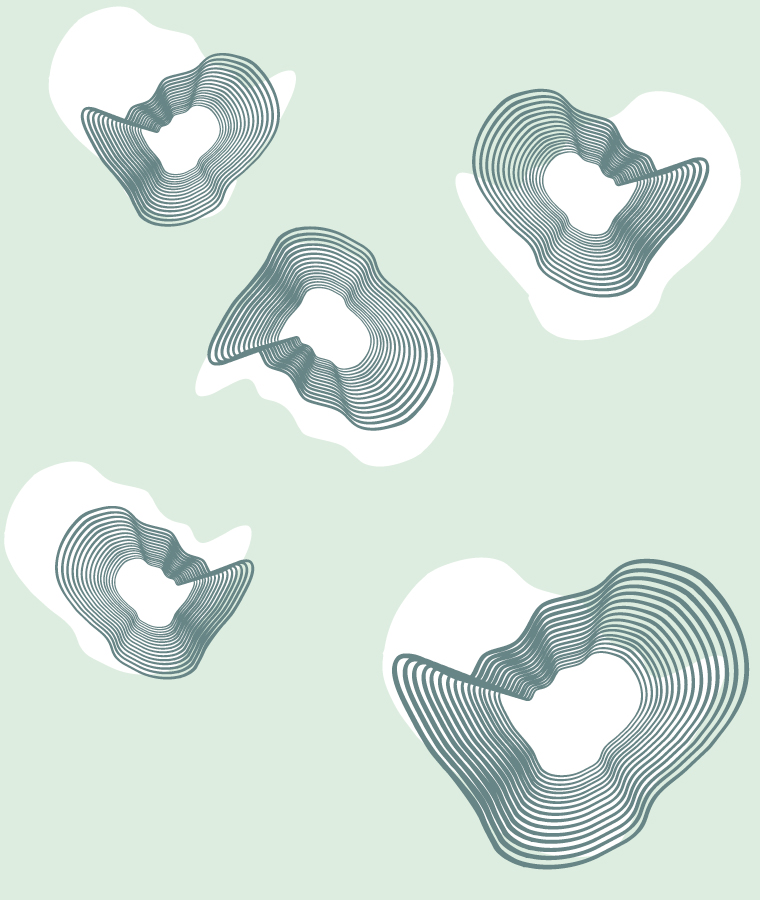 Papier peint n29 formes geometriques rondes vert d'eau motif