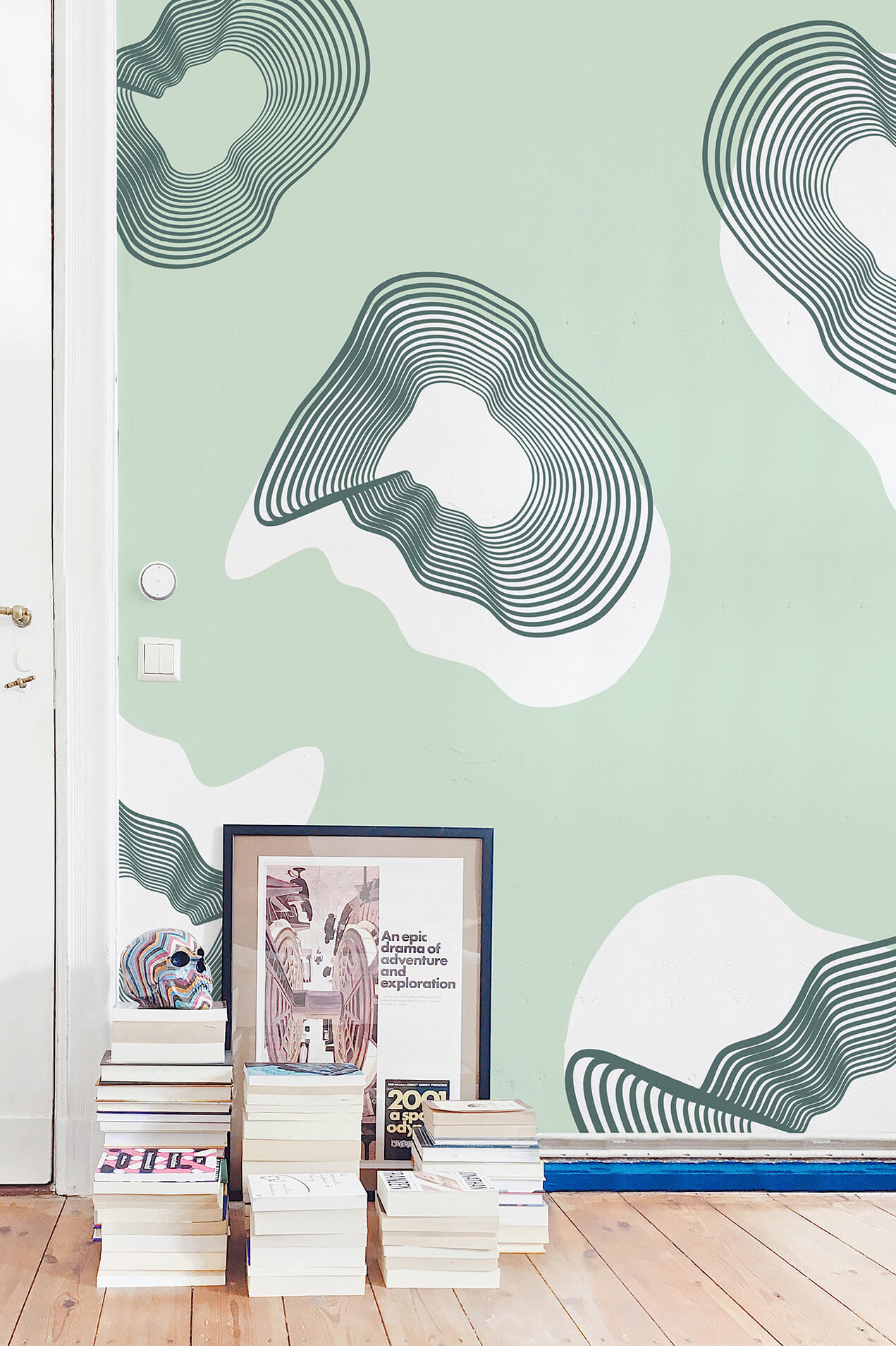 Wallpaper n29 round geometric shapes sea green entrance Wallpaper n29 round geometric shapes sea green entrance