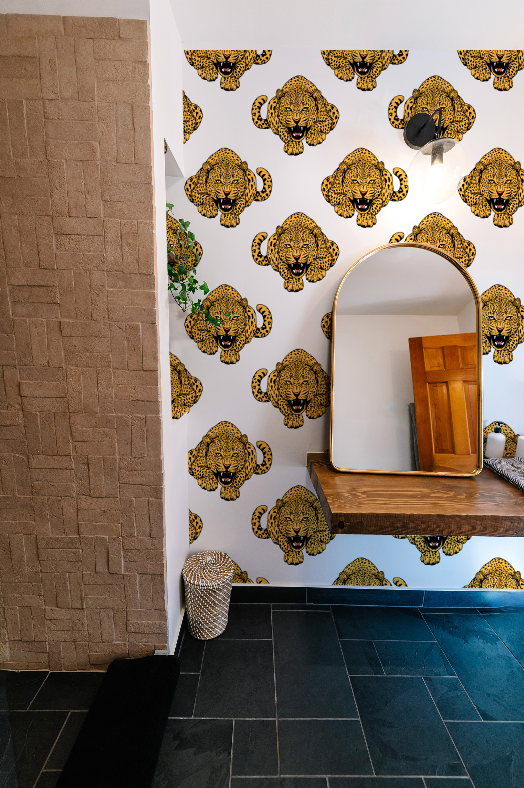 N41 Yellow Wild Leopard Animal Pop Art Bathroom N41 Yellow Wild Leopard Animal Pop Art Bathroom