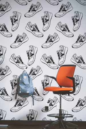 N31 Black and White Urban Sport Sneakers Bedroom Wallpaper