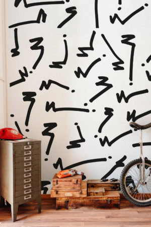 black and white graffiti design wallpaper
