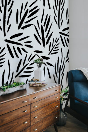 Wallpaper n°37 sheet black and white Indian ink