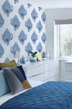 n41 bleu chambre sauvage leopard animal pop art