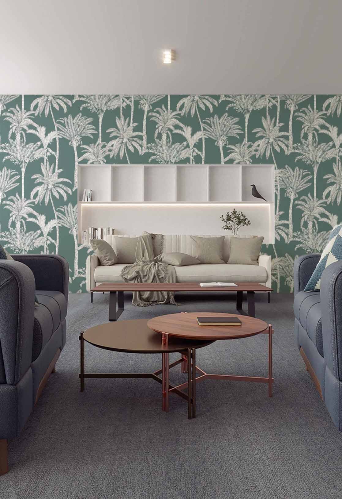 Wallpaper N42 Elegant Palm Trees Living Room