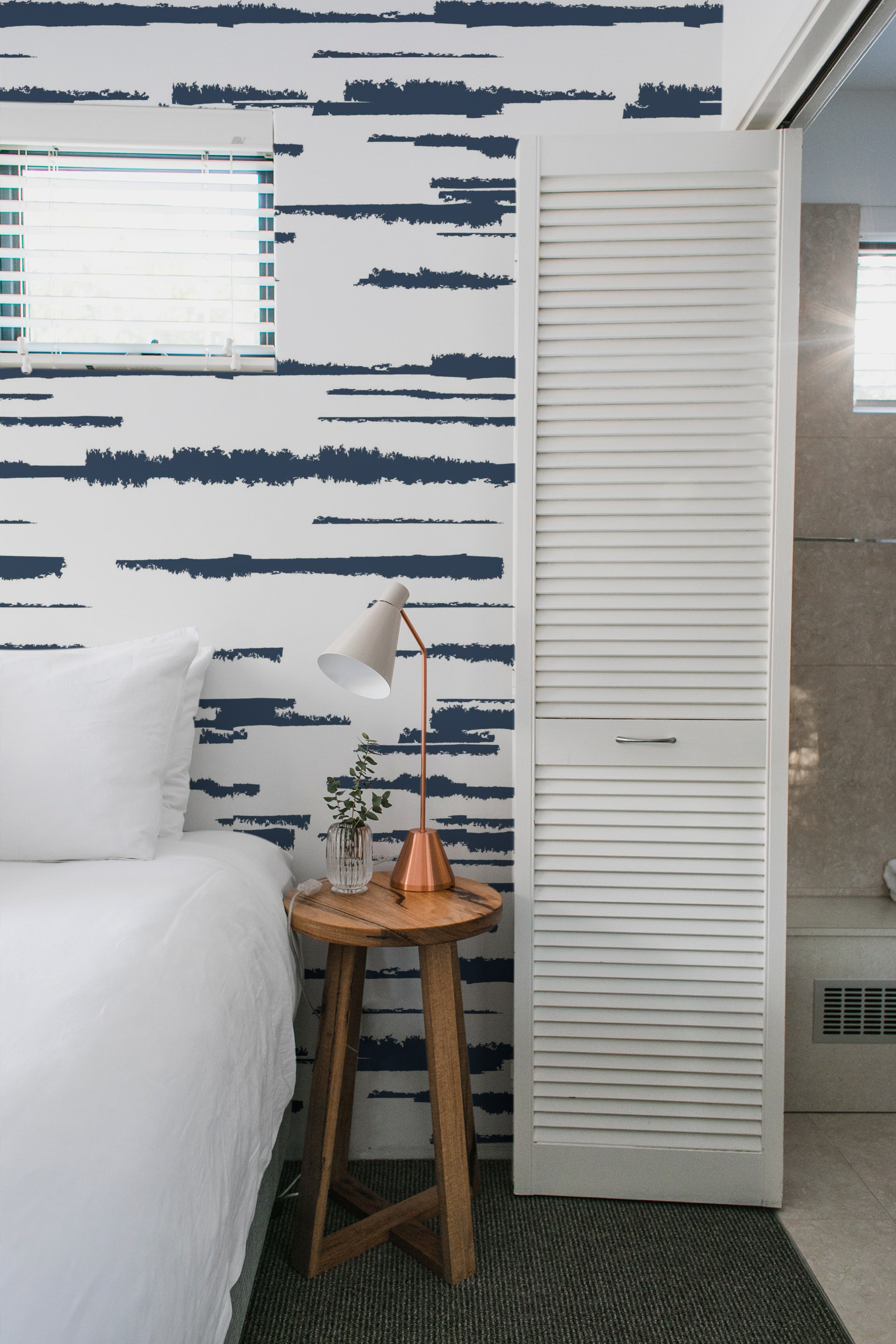 Wallpaper n°80 Graphic Waves Blue Bedroom Wallpaper n°80 Graphic Waves Blue Bedroom