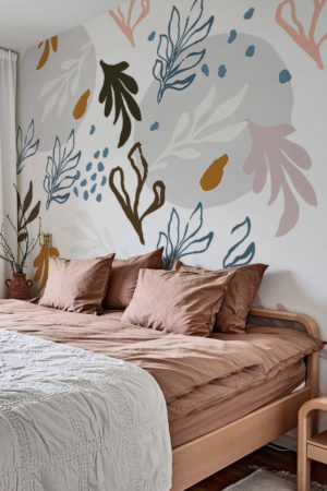 Wallpaper n°51 Round Leaf Colorful Seaweed Bedroom