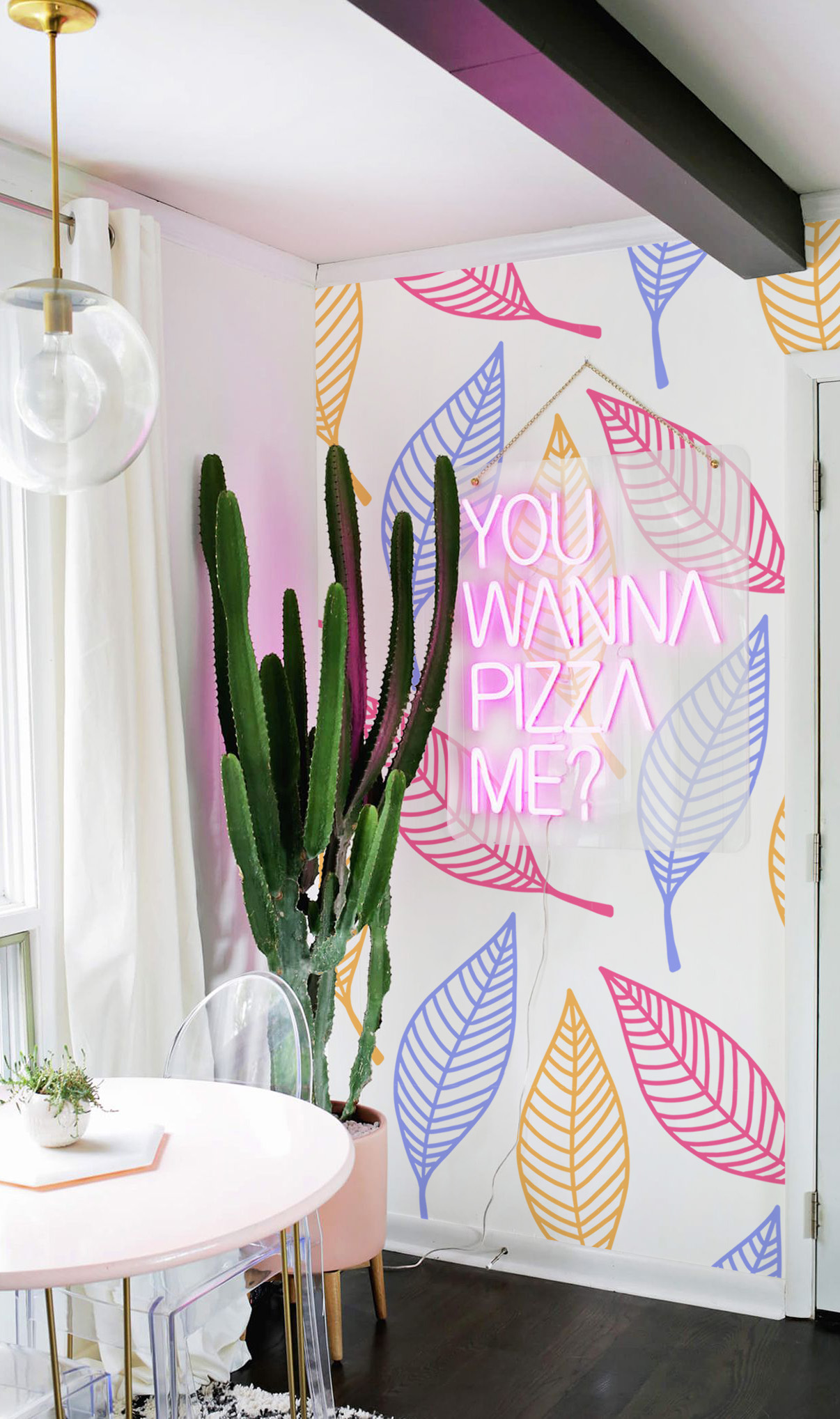 Wallpaper N72 Colorful Graphic Sheets Pop Pink Dining Room Wallpaper N72 Colorful Graphic Sheets Pop Pink Dining Room