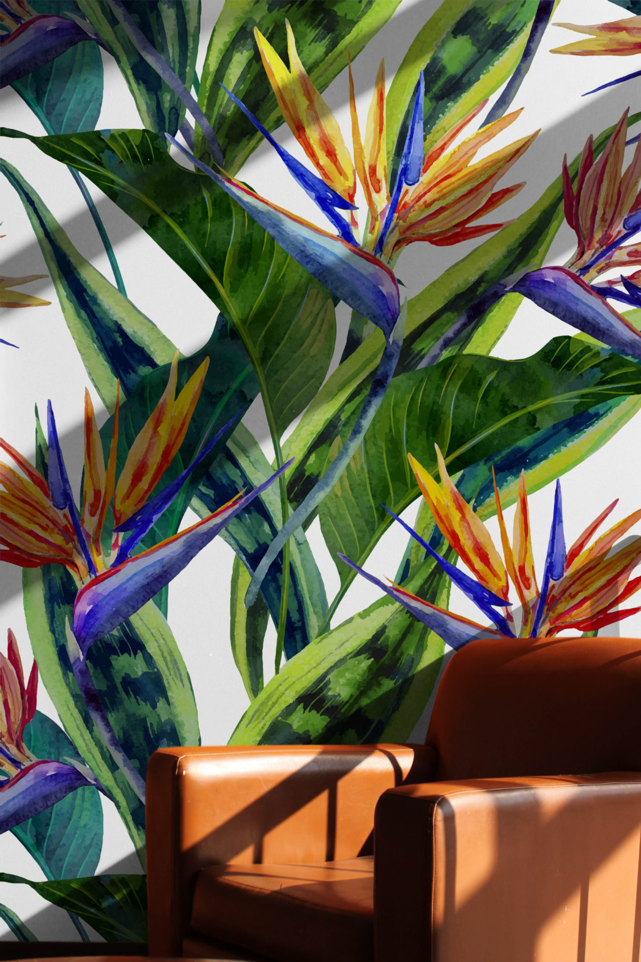 N78 Colorful Elegant Tropical Plants Living Room Wallpaper N78 Colorful Elegant Tropical Plants Living Room Wallpaper