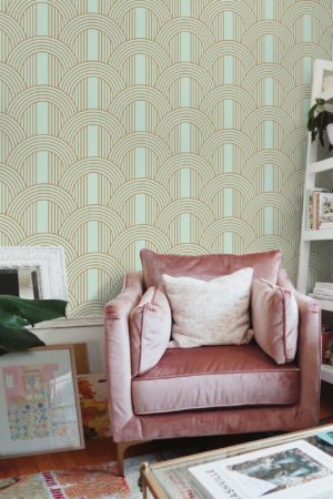 Pastel Art Deco wallpaper