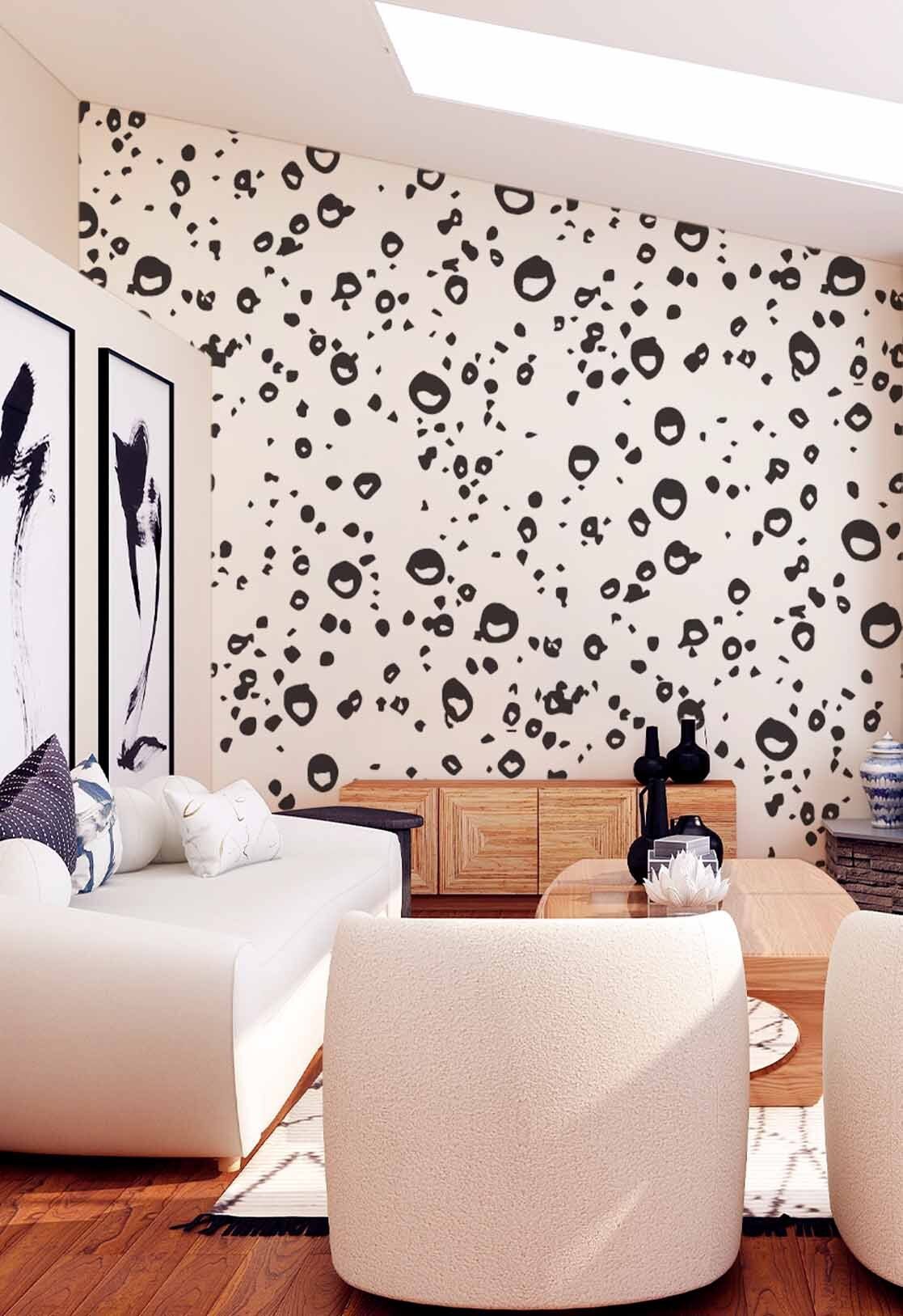 Salon N 91 noir et blanc bulles moderne