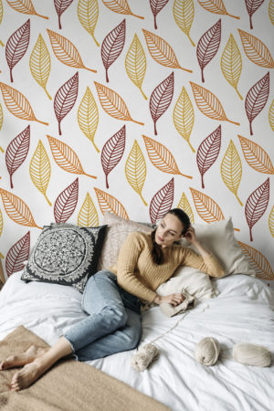 papier peint n72 feuilles graphiques colorées pop chambre