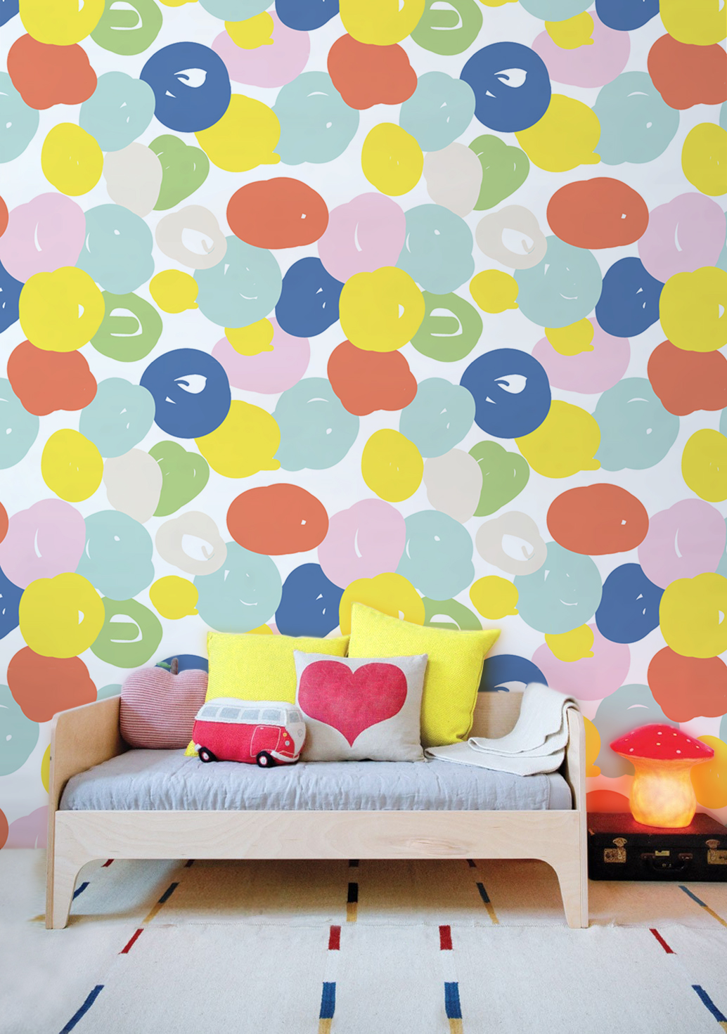 N103 multicoloured bubble pop children's room wallpaper