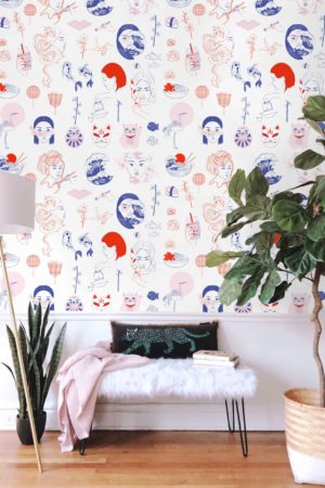 Paper pejnt N 111 Japan Blue Red Designs Entrance