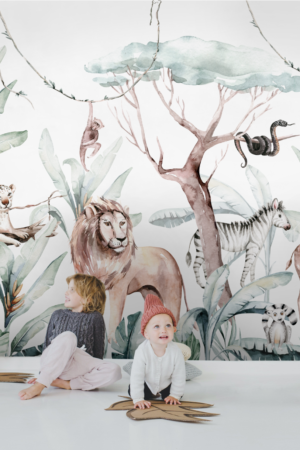 N121 Savannah Watercolor Kids Room