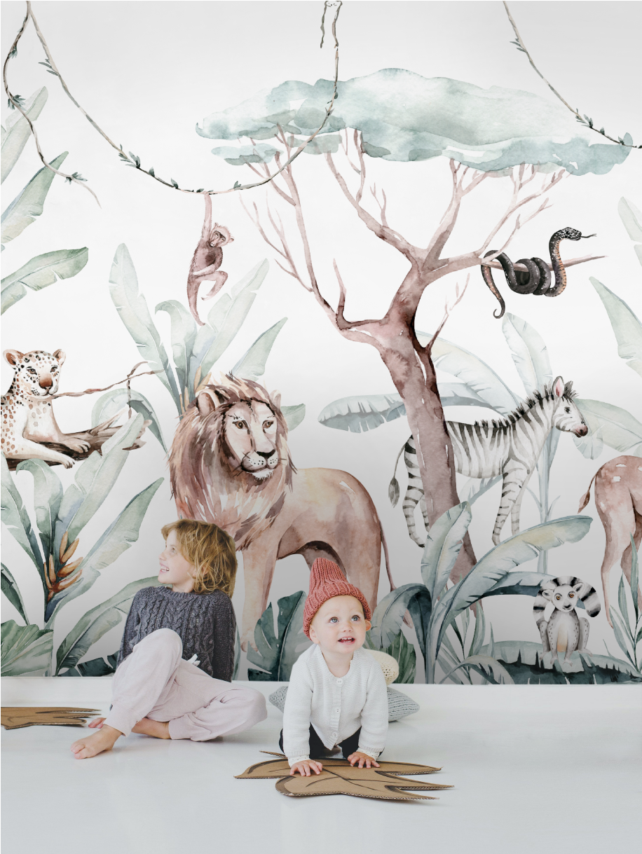 n121 savane aquarelle chambre enfant