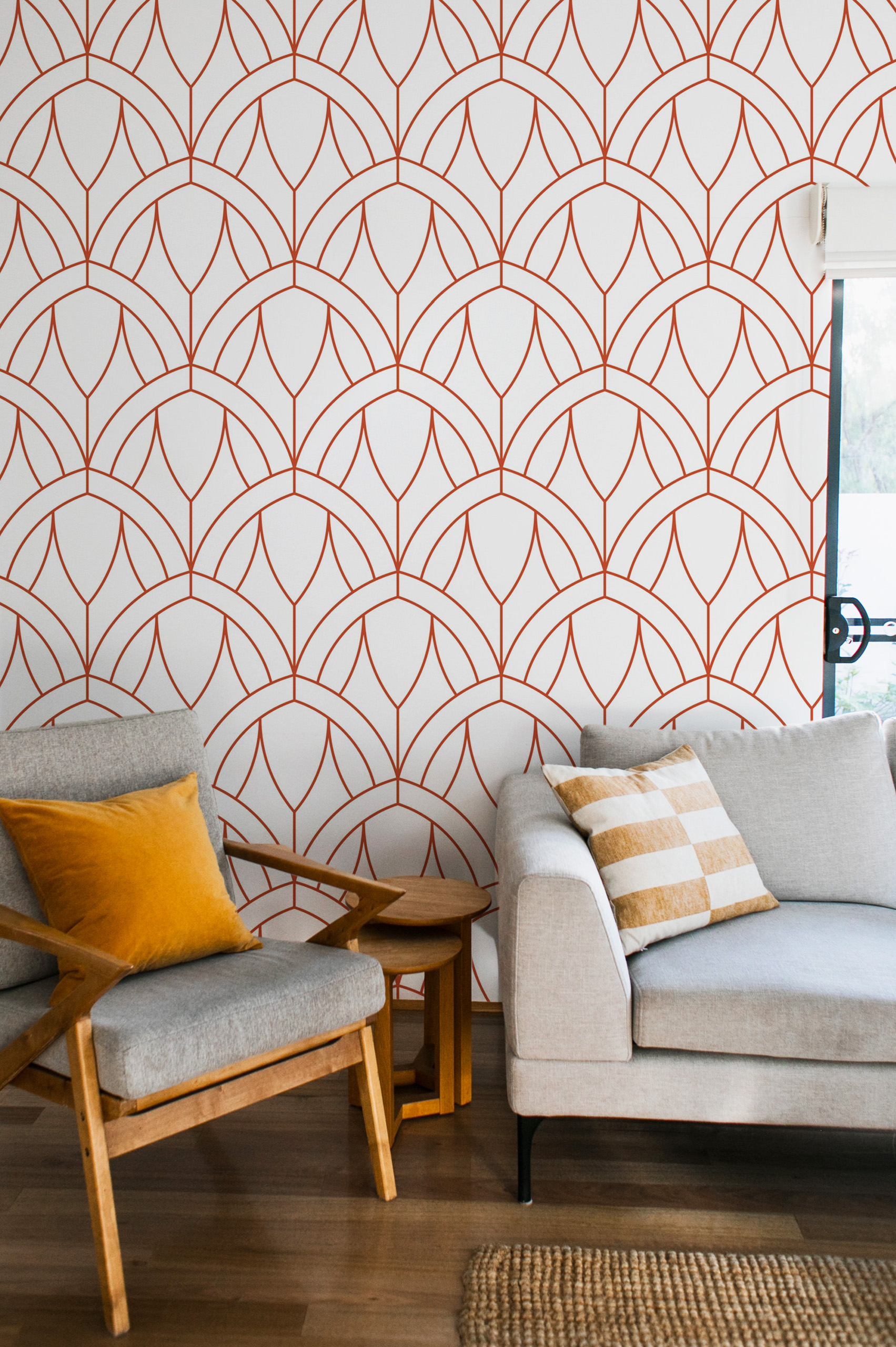 Wallpaper N134 rosette revisited terracotta salon