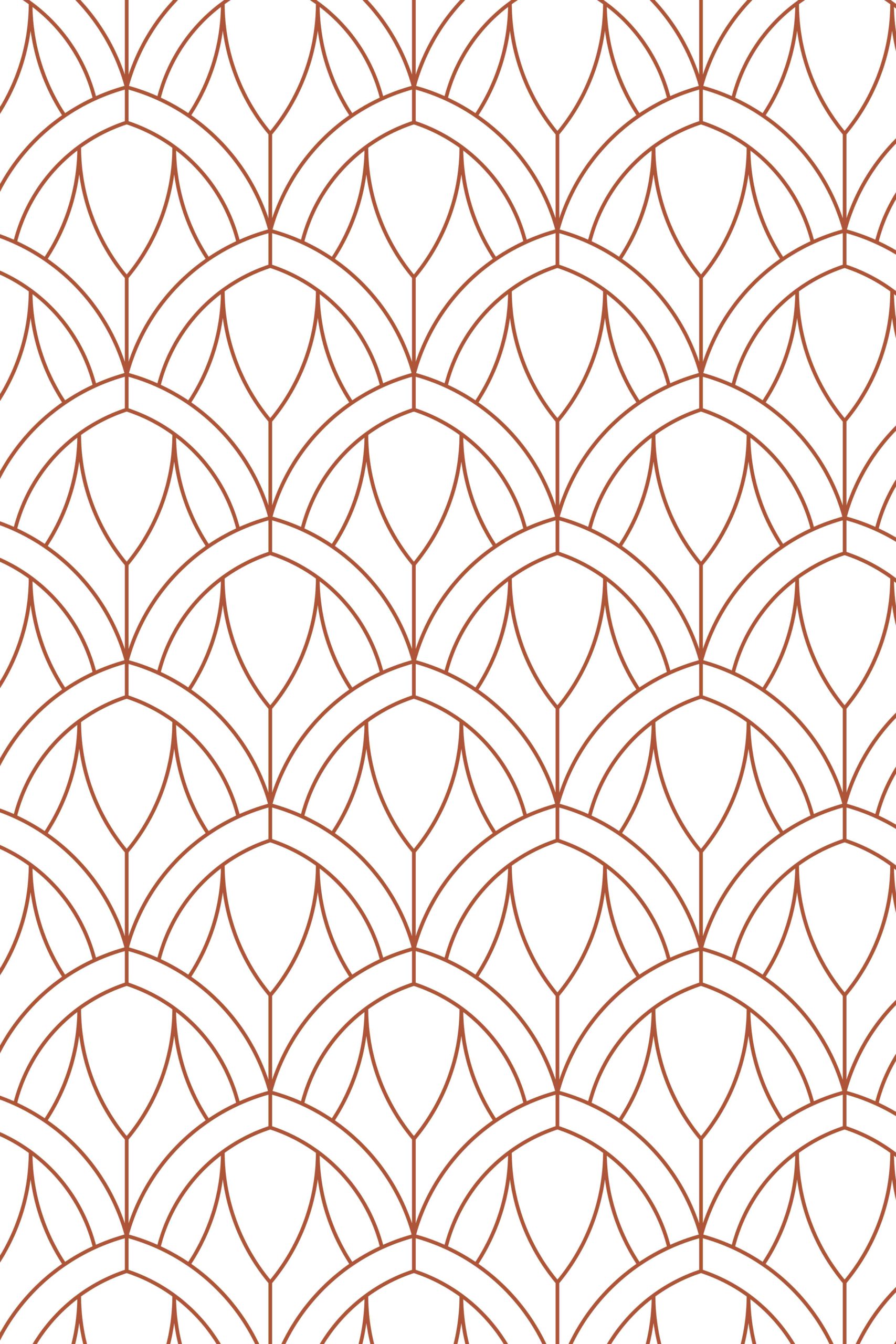 Wallpaper N134 rosette revisited terracotta pattern