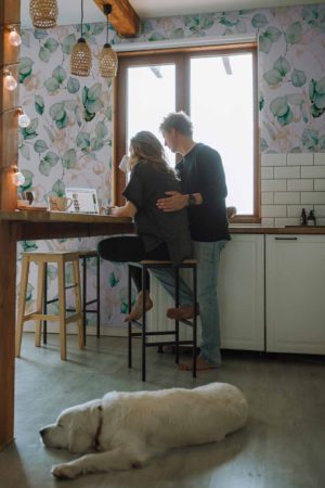 Wallpaper N°138 Eucalypto white and kitchen green