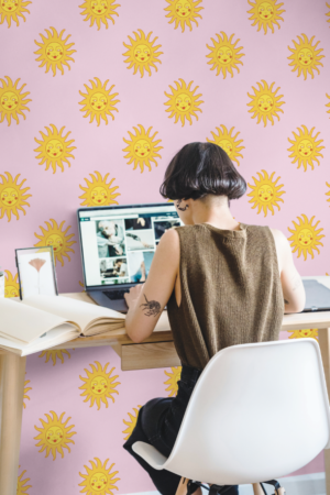 Wallpaper n°152 Colorful Sun Pop Pink Office