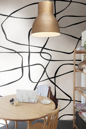 Wallpaper N23 Drawing Modern Lines Black and White Public Spaces