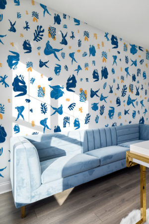 Blue Female Wallpaper, Woman, Leaf