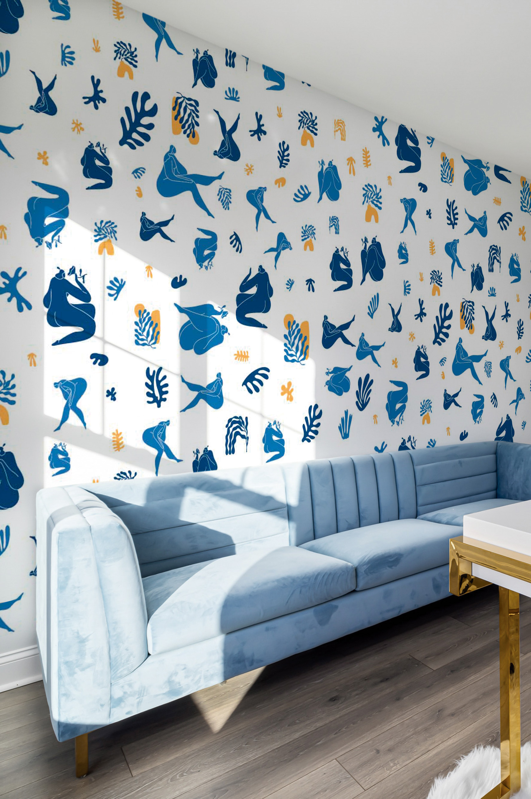 n155 Blue Female Wallpaper, Woman, Leaf