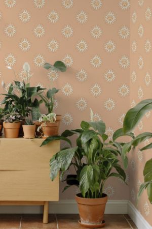 Papier peint n152 soleil orange