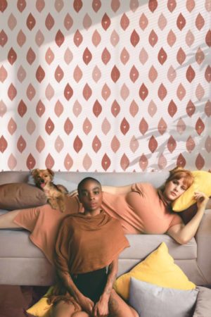 Wallpaper N159 Femininity Terracotta Living Room