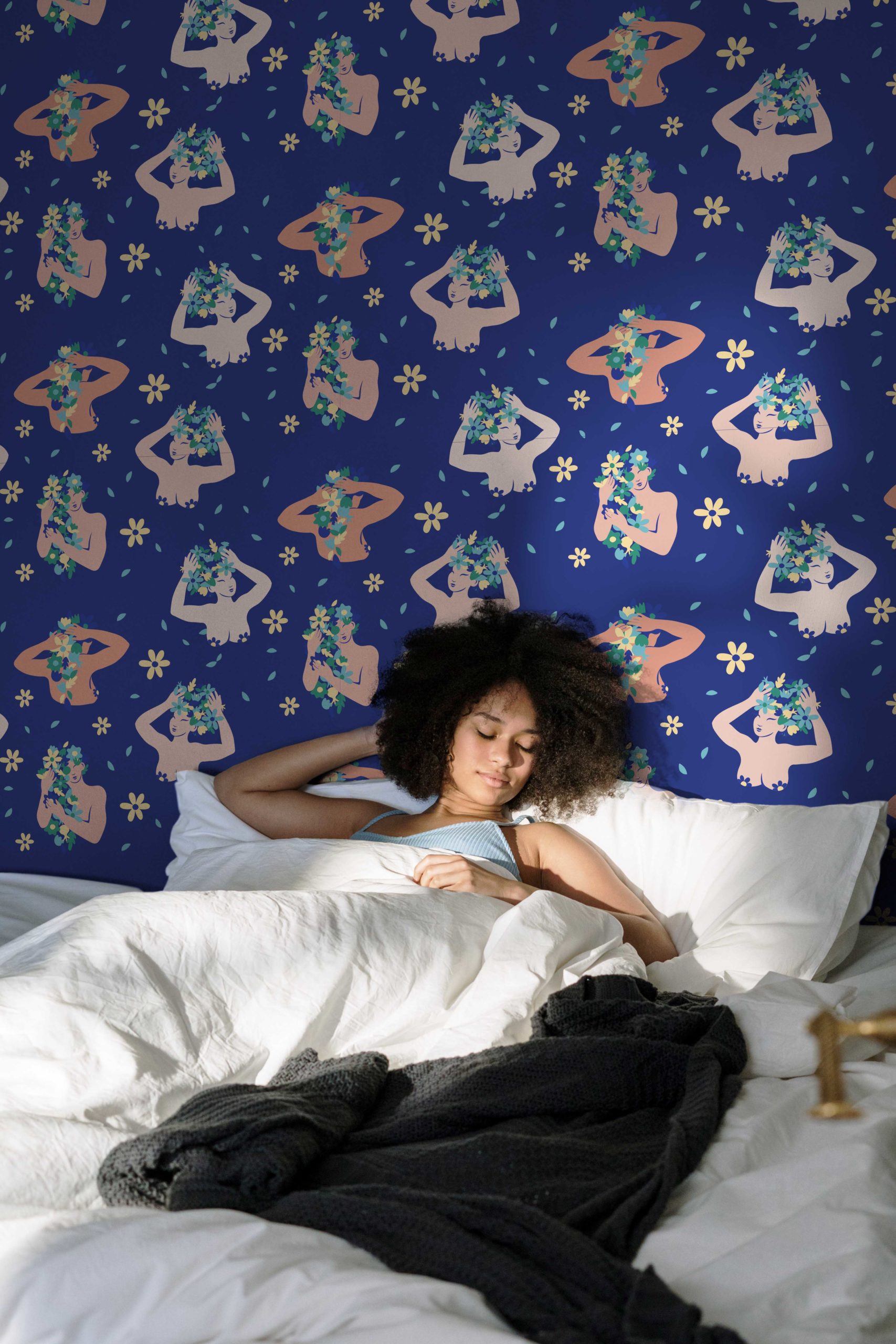 N160 Women Wallpaper, Ornament, Flowers