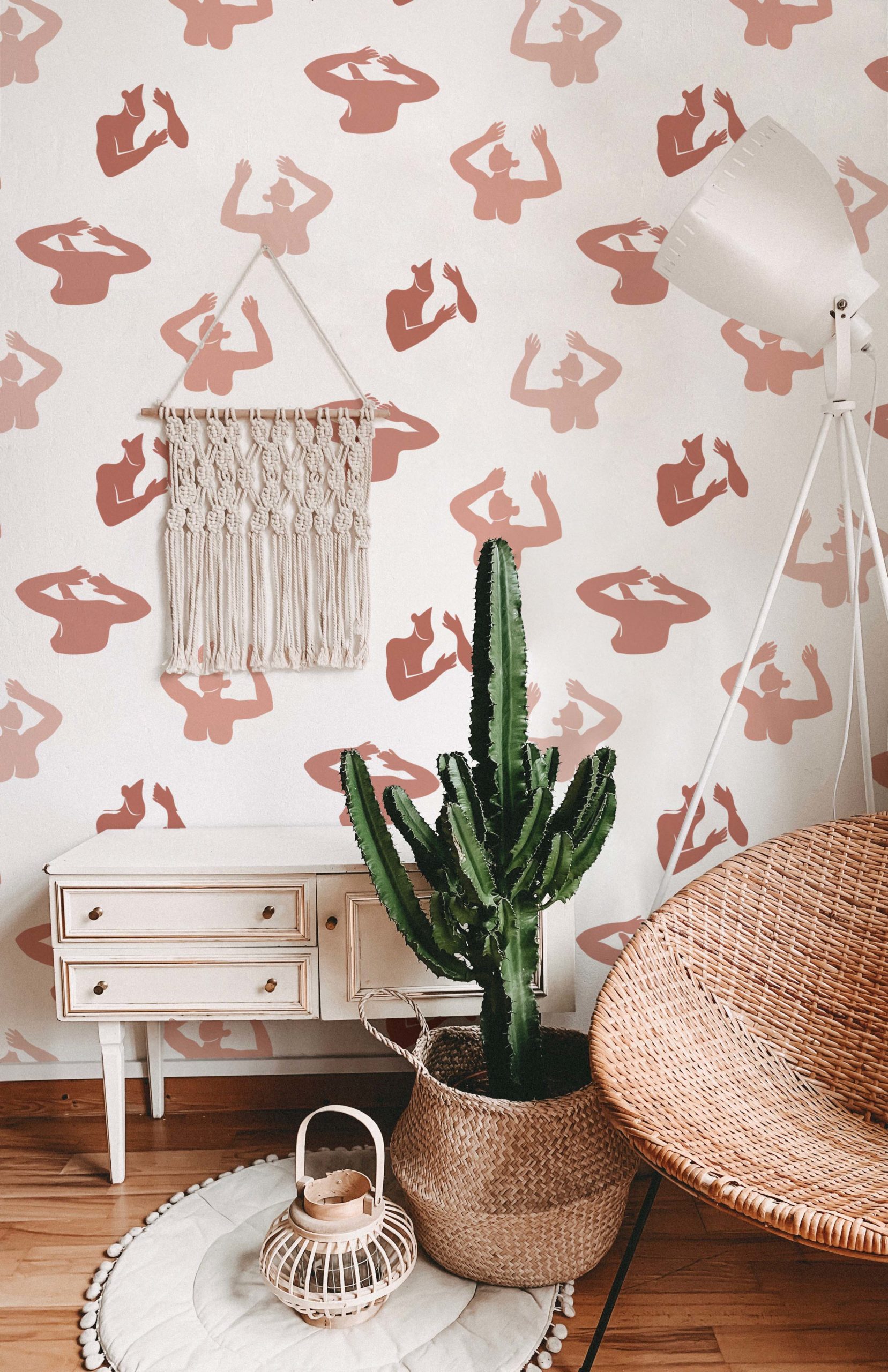 Papier peint silhouette féminine chevelure