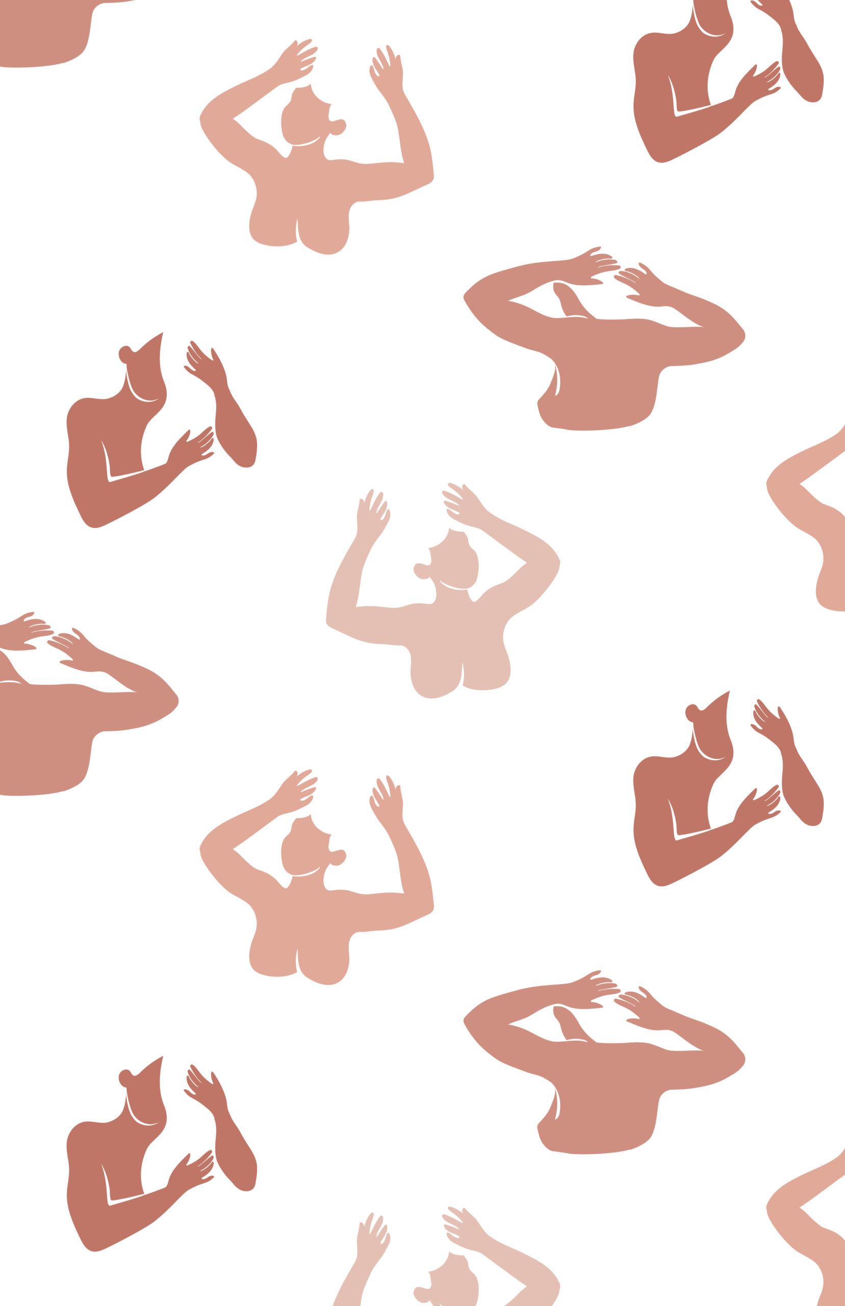 Papier peint silhouette féminine chevelure