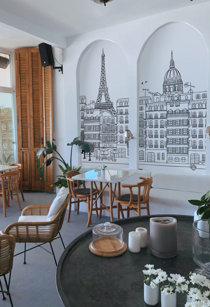 papier peint n173 dessin Paris noir et blanc espace public