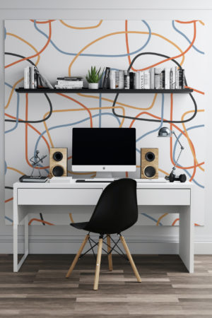 Wallpaper Drawing Colorful Lines N164 Office