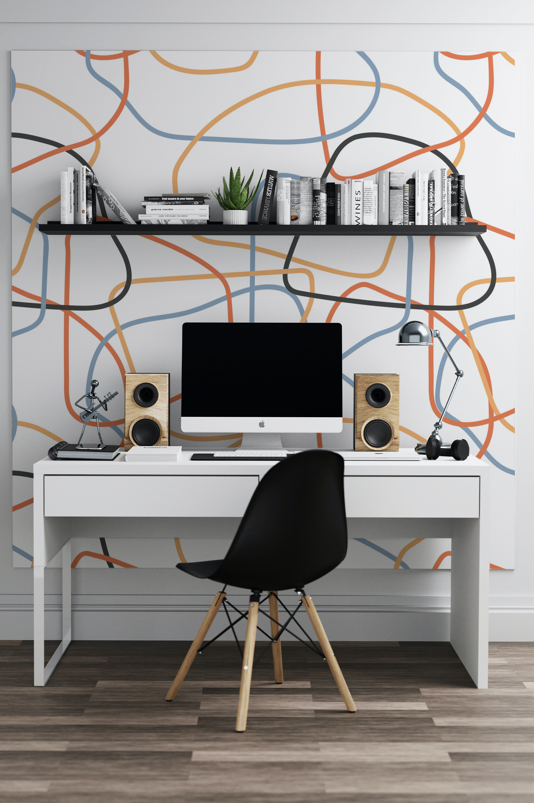 Wallpaper Drawing Colorful Lines N164 Office Wallpaper Drawing Colorful Lines N164 Office
