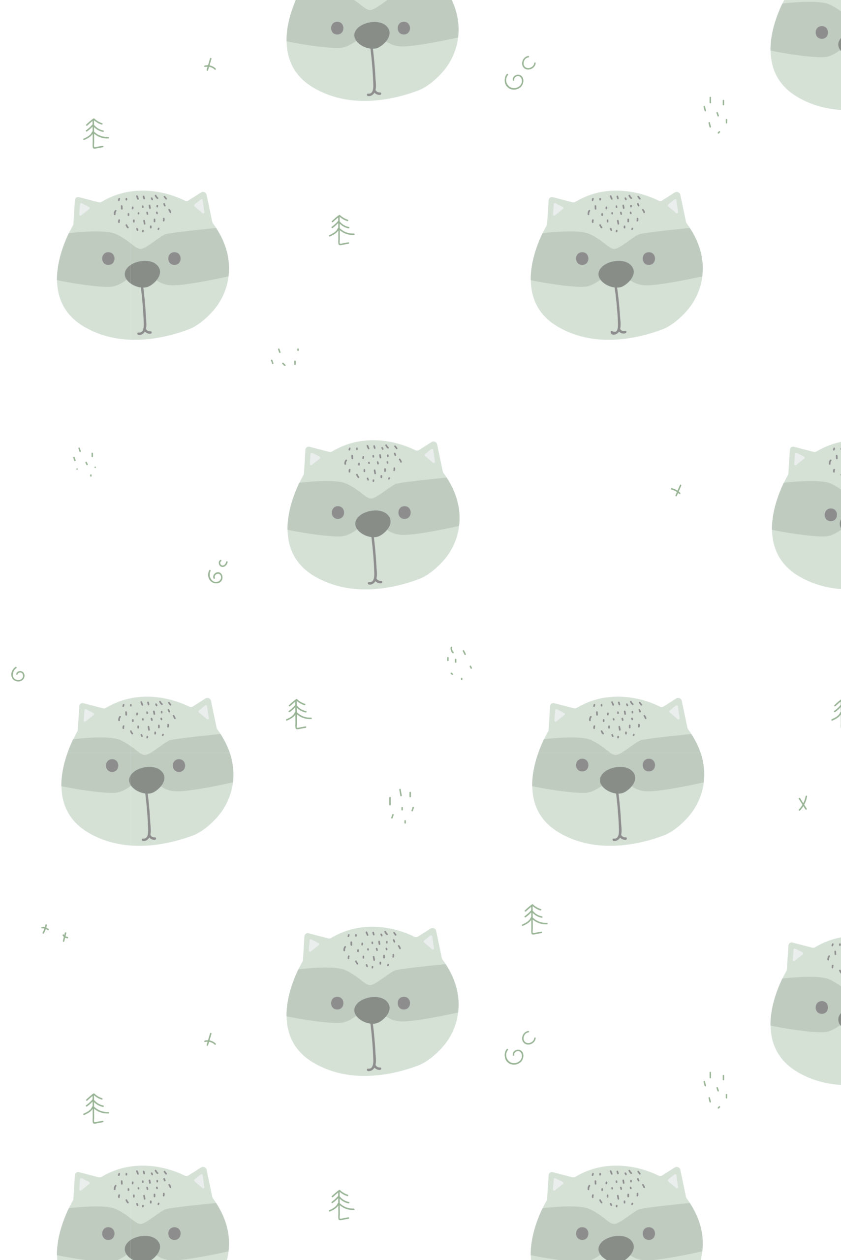 Raccoon Green Kids Wallpaper