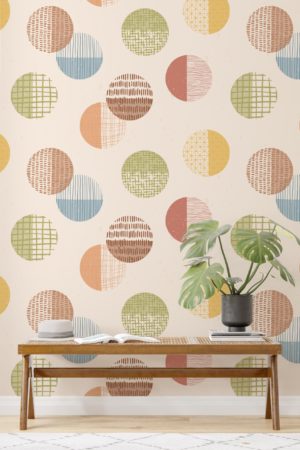Vintage geometric shapes wallpaper