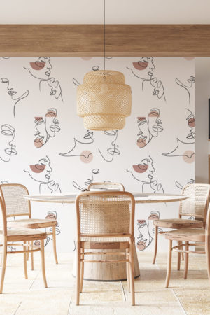 Portrait wallpaper with a fine line