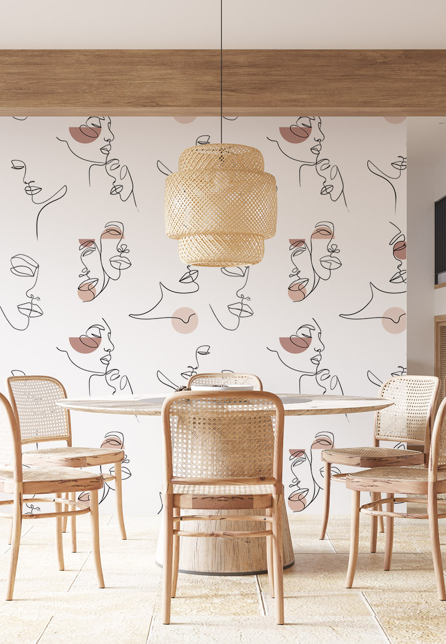 Portrait wallpaper with a fine line