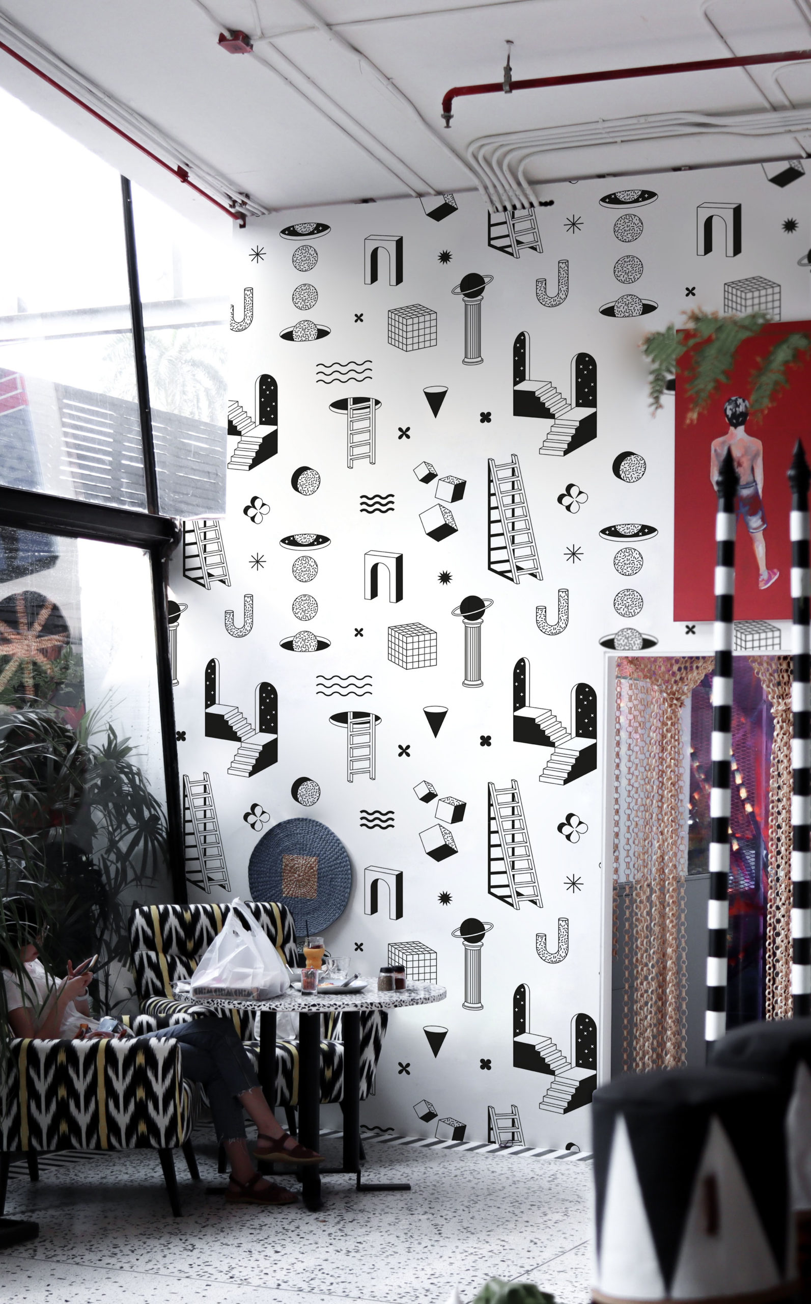 Papier peint géométrique, espace multivers