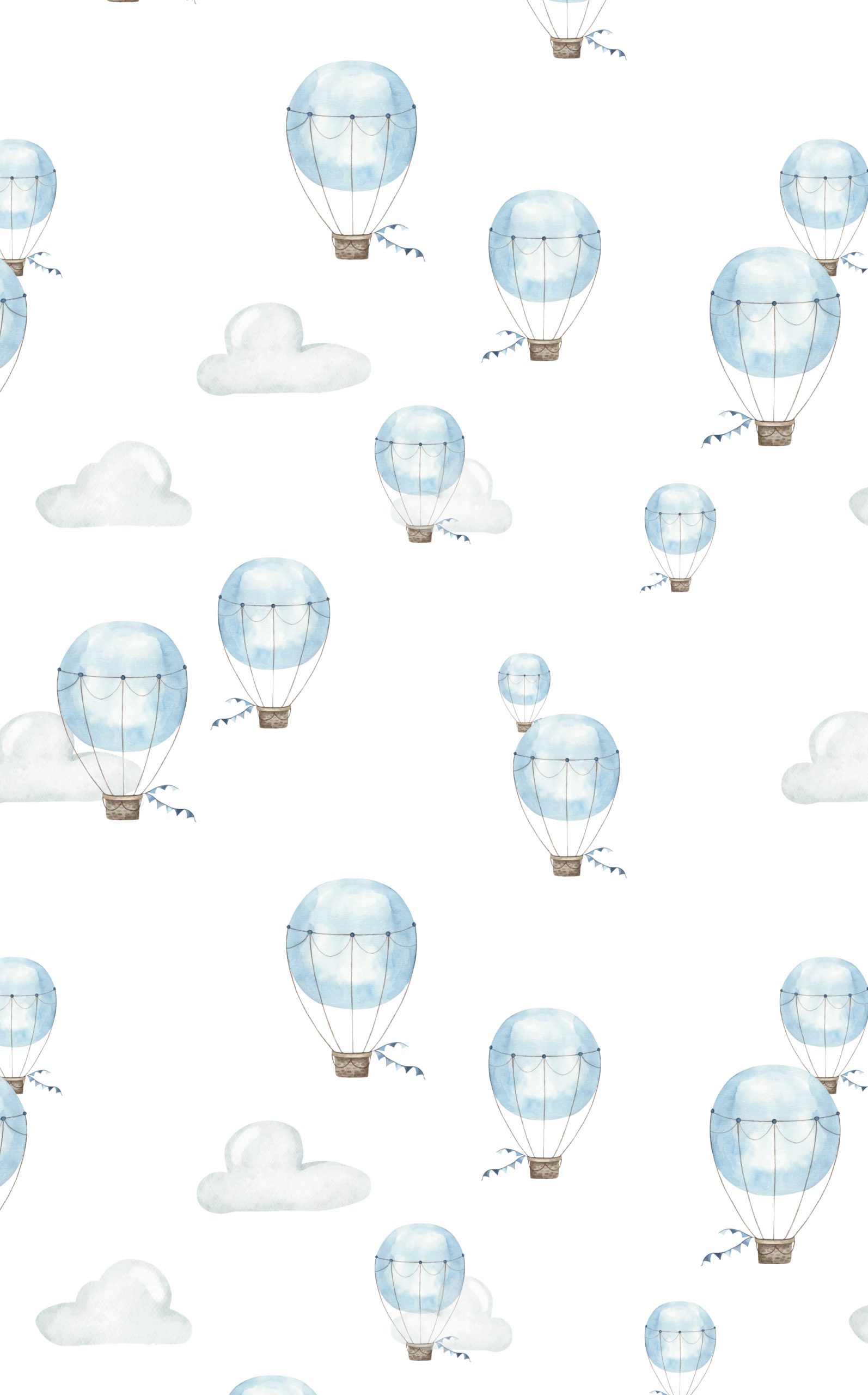 papier peint mongolfière aquarelle enfant