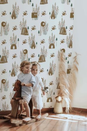 Forest Cabin Wallpaper