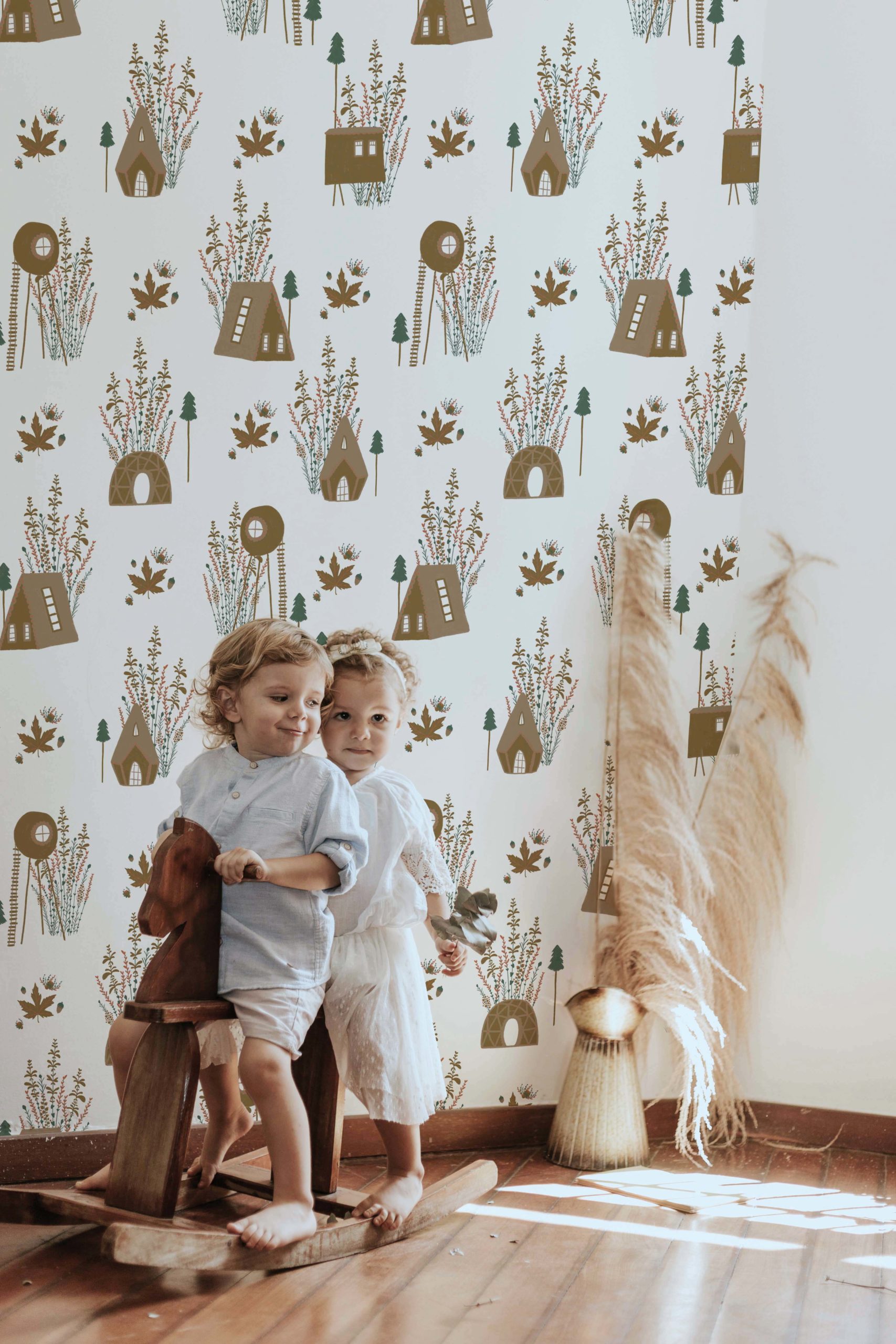 n182_2 Forest Cabin Wallpaper