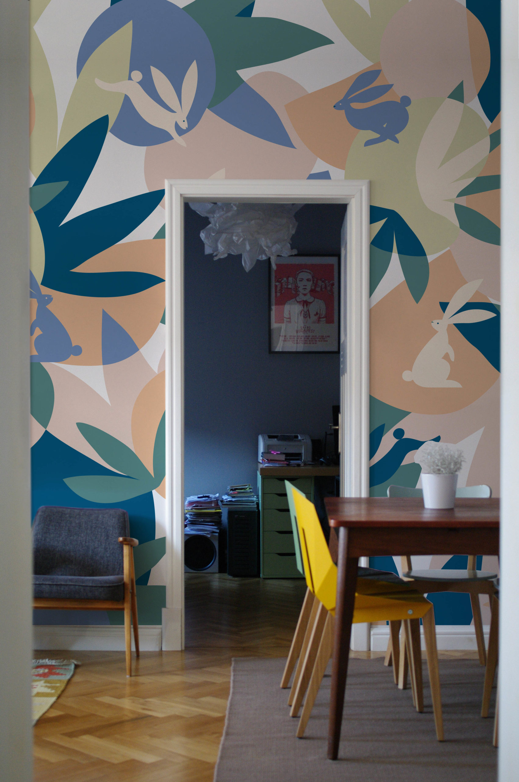 Vegetation wallpaper abstract shapes