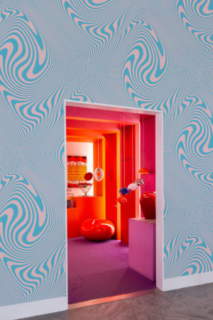 N212 Psychedelic Blue Public Space Wallpaper